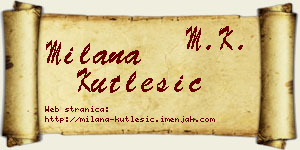 Milana Kutlešić vizit kartica